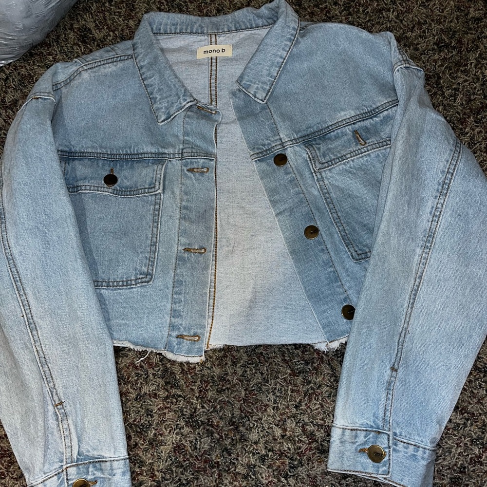 Mono B cropped jean jacket. Never worn